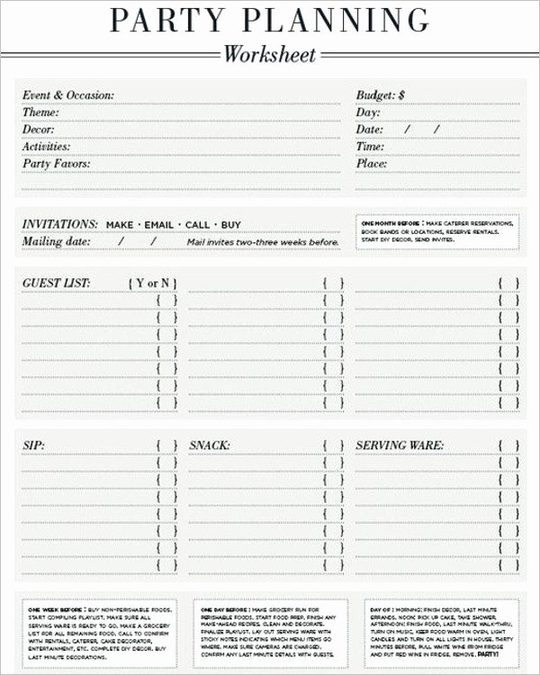 21 Free Party Planning Templates Pdf Excel Word Example
