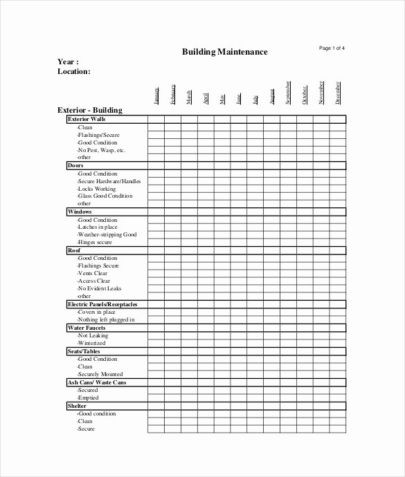 21 Maintenance Checklist Templates Pdf Doc
