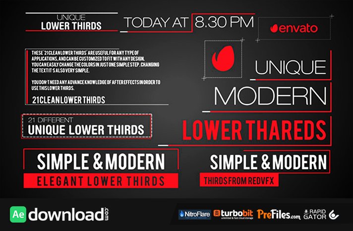 21 Modern Lower Third Videohive Project Free Download