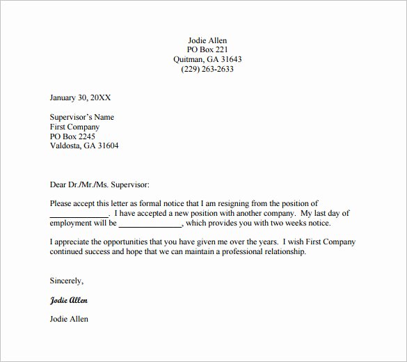 21 Professional Resignation Letter Templates Pdf Doc