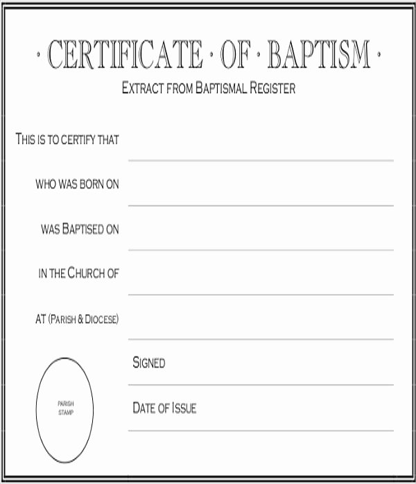 21 Sample Baptism Certificate Templates Free Sample