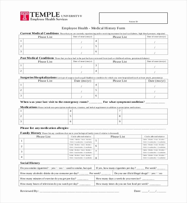 21 Sample Medical History forms
