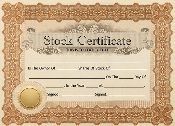 21 Stock Certificate Templates Word Psd Ai Publisher