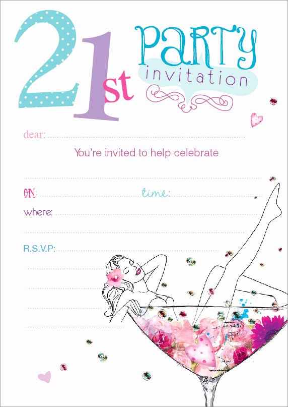 21st Birthday Invitation Templates Free Printable