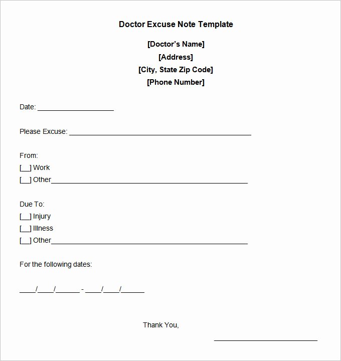 22 Doctors Note Templates Free Sample Example format