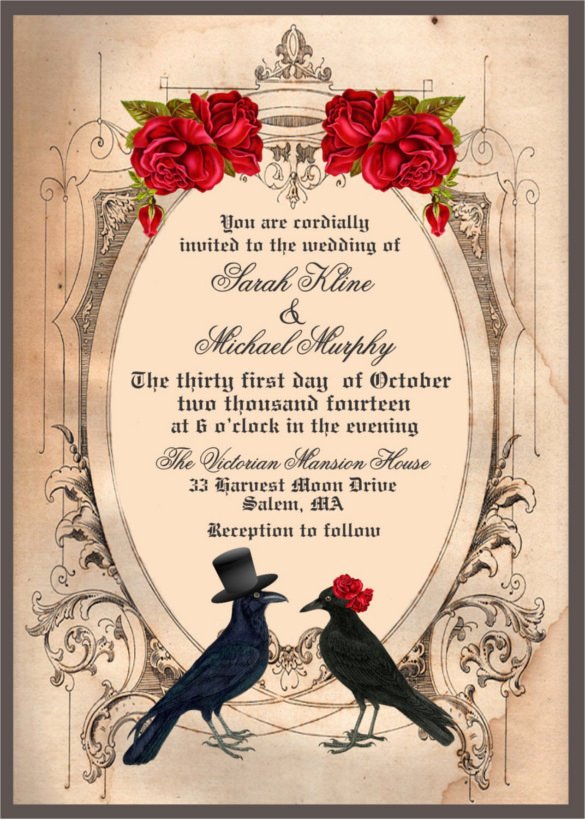 22 Halloween Wedding Invitation Templates – Free Sample