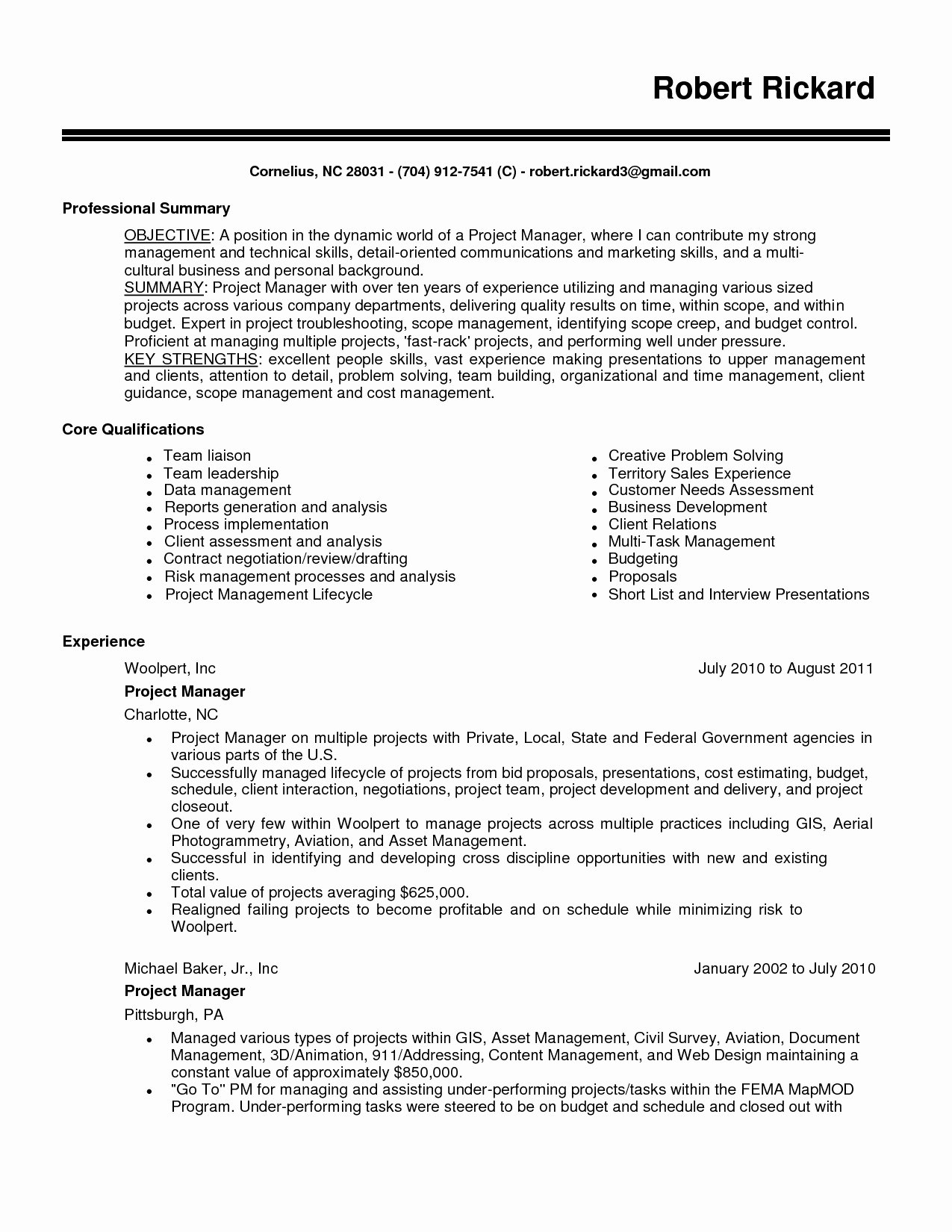 22 Lovely Technical Project Manager Resume Ve Aful