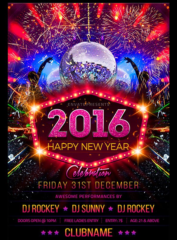 22 New Year Flyer Templates Psd Eps Indesign Word