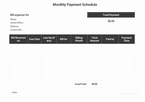 22 Payment Schedule Templates Word Excel Pdf