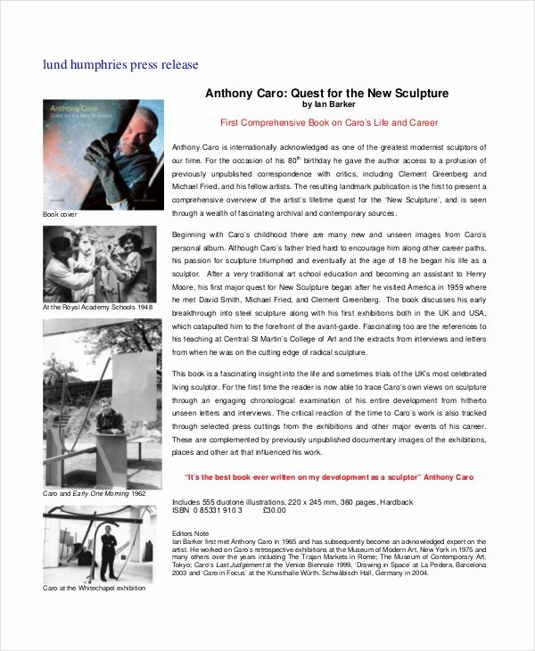 22 Press Release Template Free Sample Example format