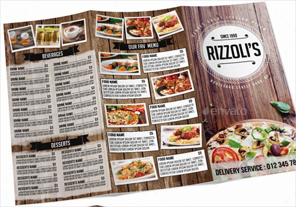 sample tri fold menu