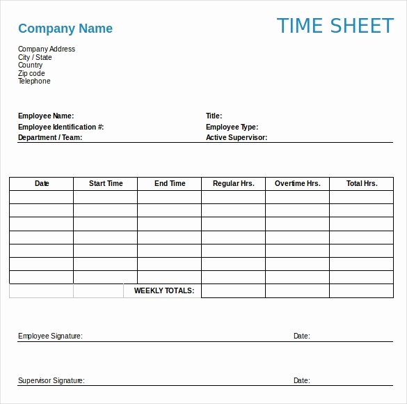 22 Weekly Timesheet Templates – Free Sample Example