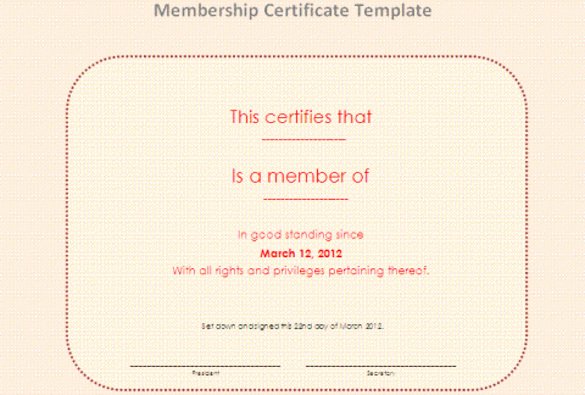 23 Membership Certificate Templates Word Psd In