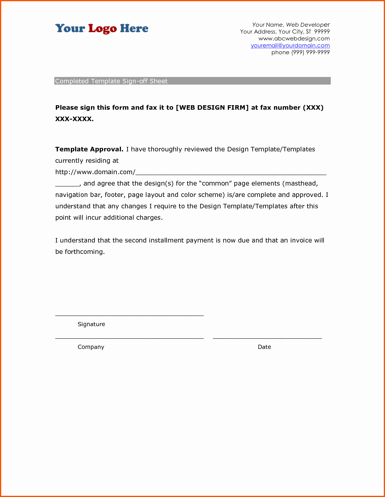 23 Of Sign Approval Template