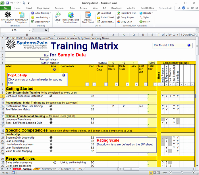23 Of Training Matrix Example Template