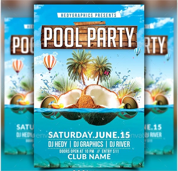 23 Pool Party Flyers Free Psd Word Ai Eps format