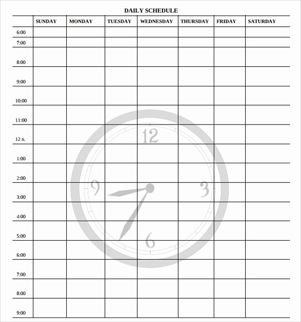 23 Printable Daily Schedule Templates – Pdf Excel Word