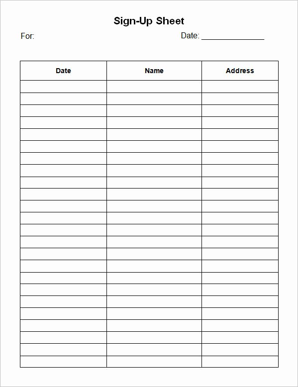 23 Sample Sign Up Sheet Templates – Pdf Word Pages
