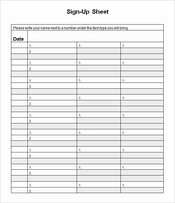 23 Sample Sign Up Sheet Templates – Pdf Word Pages