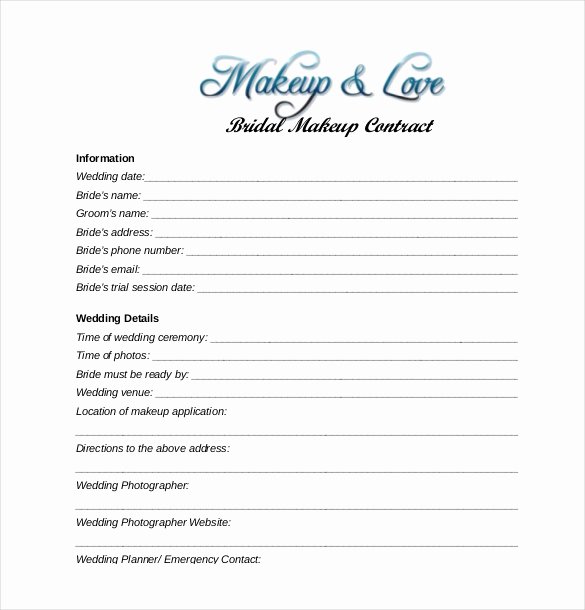 23 Wedding Contract Templates – Free Sample Example