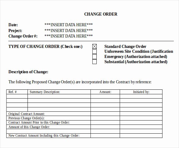 24 Change order Templates Pdf Doc