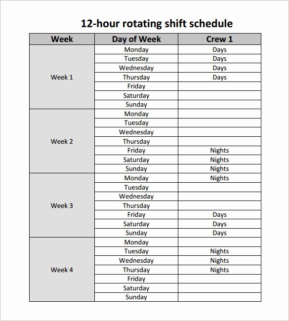 24 Hour Shift Schedule Template Download Templates
