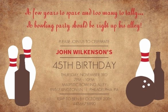 24 Outstanding Bowling Invitation Templates &amp; Designs