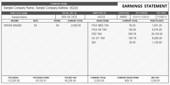 24 Pay Stub Templates Samples Examples &amp; formats