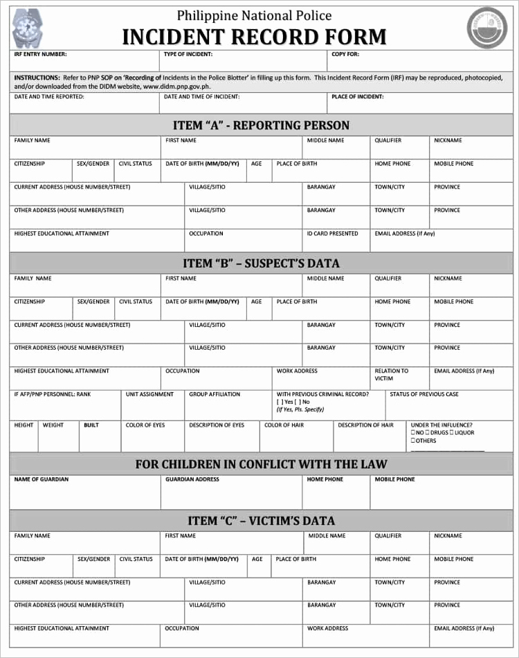 24 Printable Police Report Templates Free Pdf Word formats