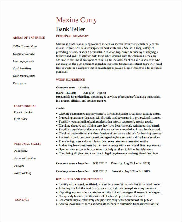 24 Professional Banking Resumes