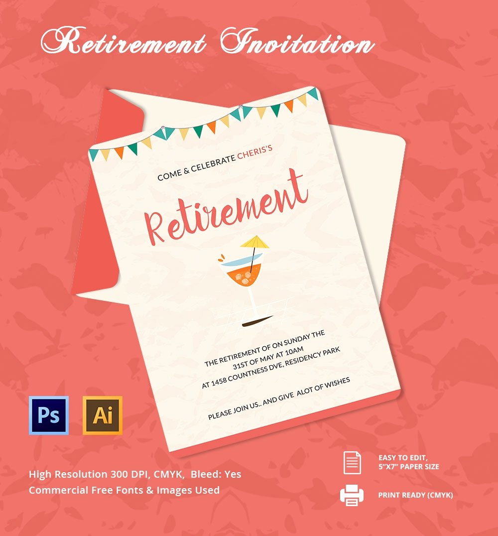 24 Retirement Invitation Template Psd Vector Eps Ai