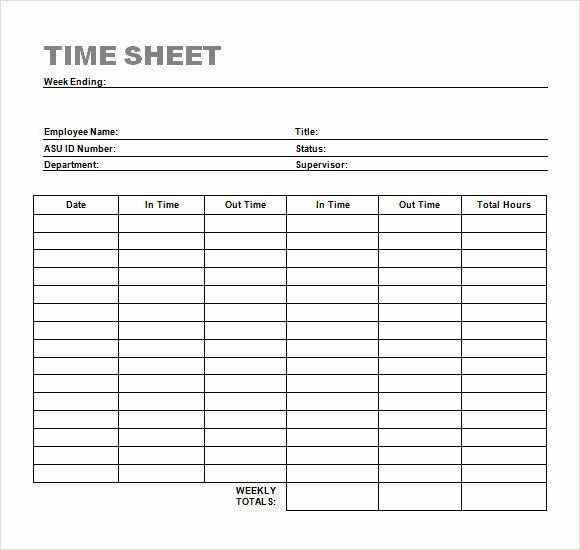 24 Sample Time Sheets