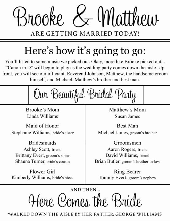 25 Best Ideas About Funny Wedding Programs On Pinterest