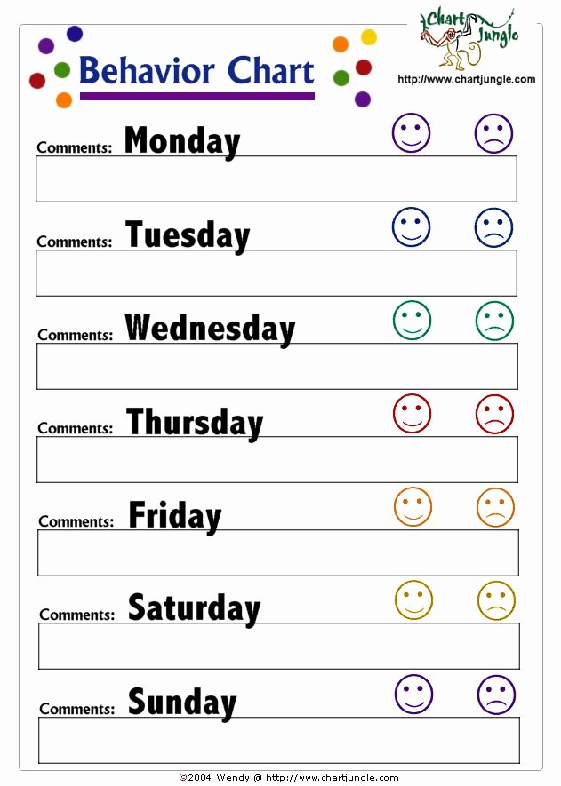 25 Best Ideas About Weekly Behavior Charts On Pinterest