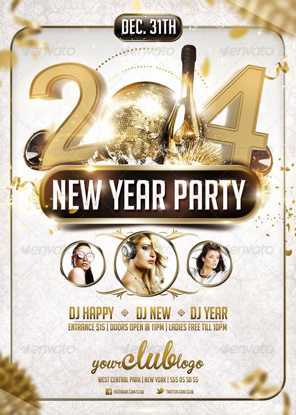 25 Christmas &amp; New Year Party Psd Flyer Templates