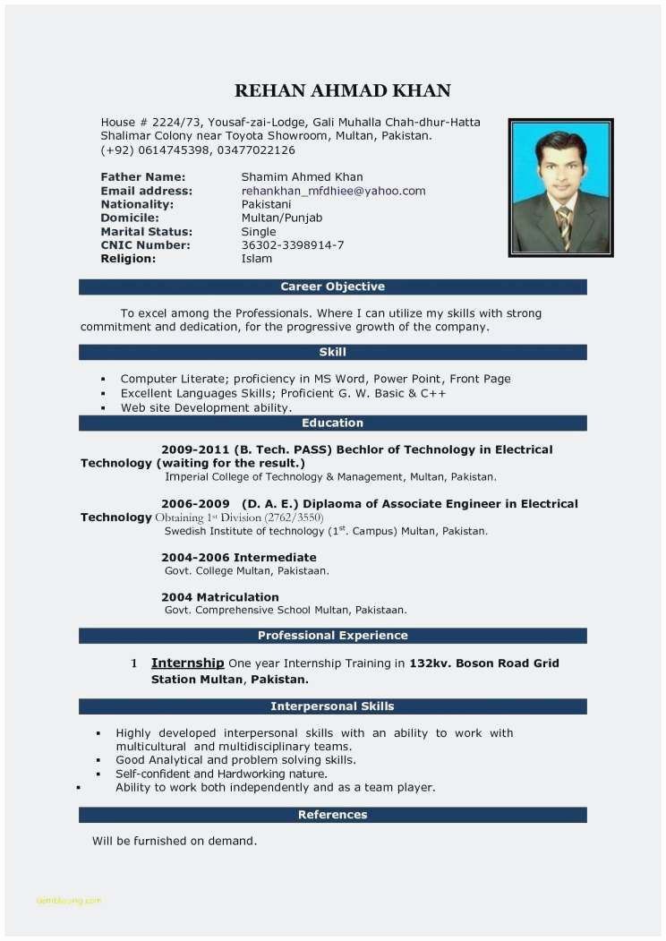 25 Concept Sample Resume for Internship In Mechanical