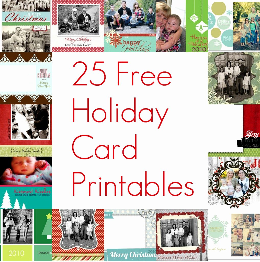 25 Free Christmas Card Printables