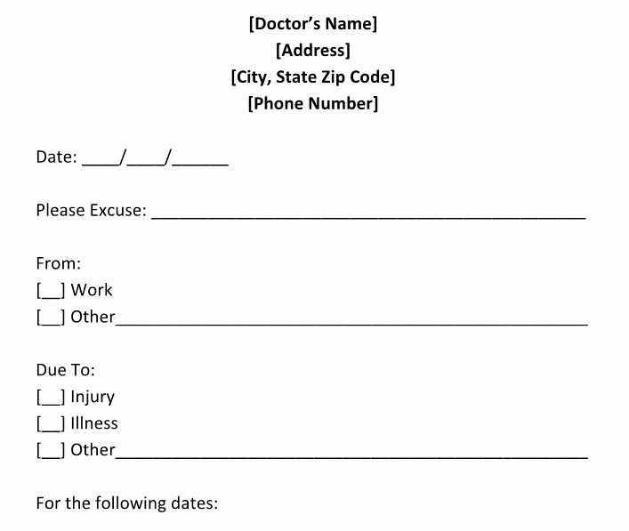 25 Free Doctor Note Excuse Templates Template Lab