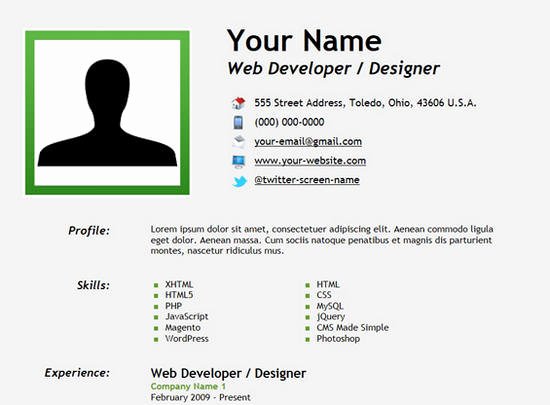 25 Free HTML Resume Templates for Your Successful Line