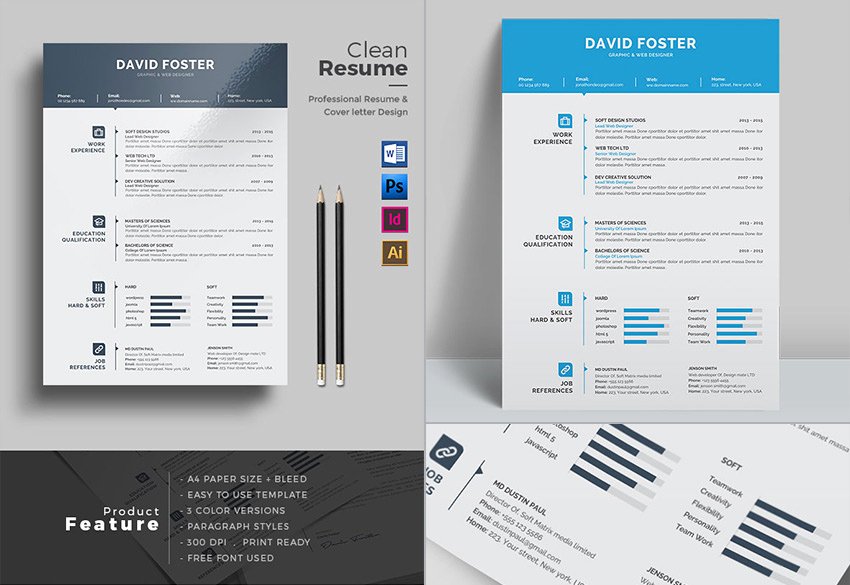 25 Professional Ms Word Resume Templates with Simple