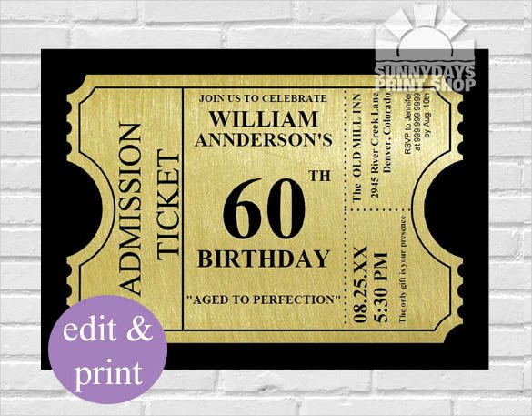 26 60th Birthday Invitation Templates – Psd Ai