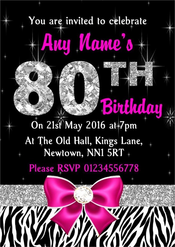 26 80th Birthday Invitation Templates – Free Sample
