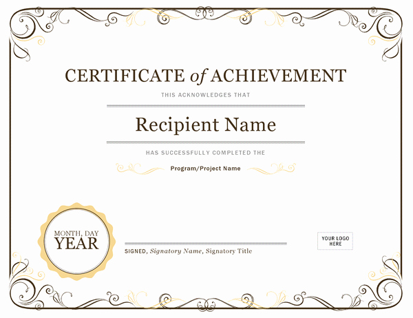 26 Achievement Certificates for 2018