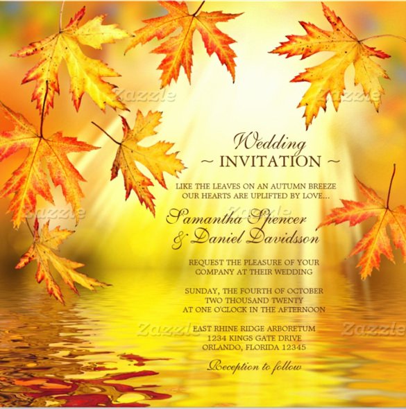 26 Fall Wedding Invitation Templates – Free Sample