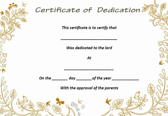 26 Free Fillable Baby Dedication Certificates In Word