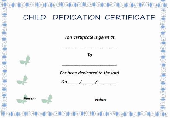 26 Free Fillable Baby Dedication Certificates In Word