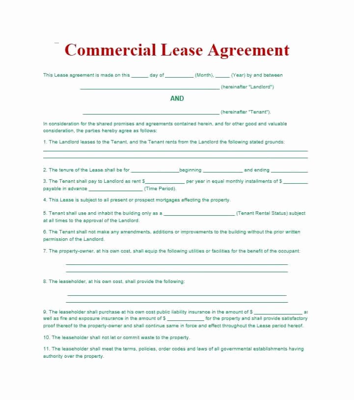 26 Free Mercial Lease Agreement Templates Template Lab