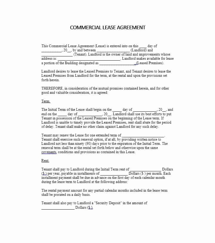 26 Free Mercial Lease Agreement Templates Template Lab