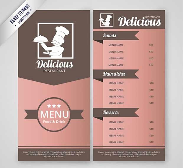 free restaurant menu templates
