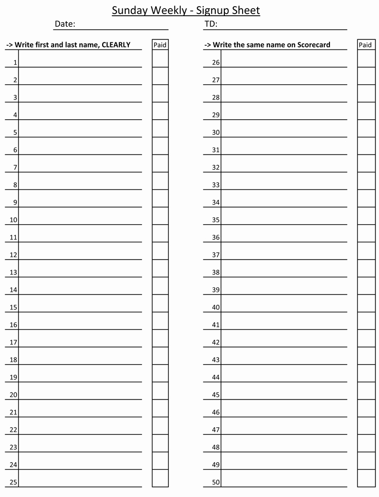 26 Free Sign Up Sheet Templates Excel &amp; Word